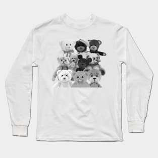 Teddy bear - lots of teddy bears - black and white Long Sleeve T-Shirt